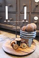 Old Swedish 
candlestick in 
black wrought 
iron for 2 
regular candles 
with a really 
nice patina. 
...