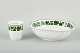 Meissen, Vase 
and Bowl, 
Vine-Leaf 
Pattern, 
“Voller grüner 
Weinkranz”.
Set consisting 
of a small ...