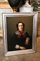 Old oil 
painting from 
the mid-19th 
century, 
portrait of ...