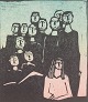 Åke Holm
Træsnit med 
gruppefigurer.
Farvetryk i 
sort, ...