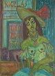 Erik Larsen
Painting, 
portrait of a 
woman in a bar 
with ...