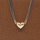 Per Borup; 
Heart clasp in 
14kt gold, 
including chain 
of oxidized 
silver and 14k 
gold. The heart 
...