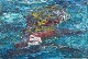 Scandinavian 
artist
Abstract 
composition.
Oil on canvas.
An expressive, 
colourful 
painting ...