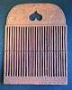 Antique Danish weaving heddle in red painted beech, 1844.