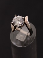 Sterling silver ring with large clear stone
