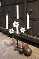 Antique, French 
candlestick in 
dark patinated 
bronze, for 4 
candles and 
decorated with 
3 old ...