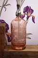 Decorative, 
beautiful old 
French glass 
siphon in pink 
color with 
etched writing 
- Lille/Paris. 
...