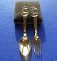 The Brave Tin Soldier children's cutlery in Danish gold-plated solid silver. Set spoon & fork