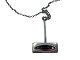 Jørgen Jensen Pewter, large pendant with purple glass stone and necklace.Design number ...