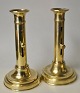 Pair of Danish brass empire candlesticks, 19th century.