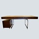 Bodil Kjær freestanding office desk in Wengé wood and chromed steel legs. Four lockable drawers. ...