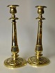Pair of French brass candlesticks, 19th century.