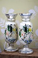 19th century 
vases in 
mercury glass 
(poor man's 
silver) 
decorated with 
hand-painted 
floral ...