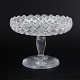 Crystal Glass CompoteFaceted bowl on stem, 1930s/40s.Elegant faceted compote in clear ...