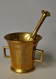 Brass mortar with pestle and two handles, 18th/19th ...
