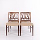 Set of Four Dining Chairs – Rosewood & Cream Leather – ...
