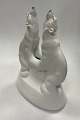 Royal Copenhagen Art Nouveau Crystalline Vase with two Polar Bears by Valdemar Engelhardt H81. ...