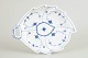Royal Copenhagen Blue Fluted Plain leaf-shaped dish, mid-19th century.Early antique serving ...