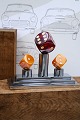 Decorative, old game trophy in chrome with 3 large dice ...