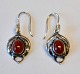 Georg Jensen sterling silver earrings with carnelians, 2016. Stamped. H.: 3.4 cm.Heritage ...