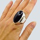 Georg Jensen; Ring made of sterling silver set with a large onyx.Ring size 53. L. 3,2 ...