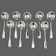 Set of 9 Clam bouillonspoons in silver