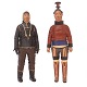 Johannes Kreutzmann, 1862-1940, greenlandic folk art, pair of wooden figures depicting a ...