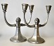 Pair of tin candlesticks, circa 1930. Art Deco. Denmark.