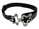 Georg Jensen silverSplash bracelet with black leather