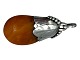 Large amber pendant with silver mounting