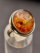 Sterling silver ring size 56 with amber 2 x 1.7 cm. item no. 634159