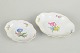Meissen, set of two dishes with polychrome flower ...