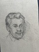 Tegning af Erick Struckmann - Portræt af mand - ...