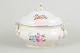 Meissen large lidded tureen, Saxon flower.Large hand-painted porcelain tureen with polychrome ...