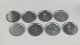 Just Andersen, set of eight coasters in pewter.Set of eight coasters in pewter with engraved ...