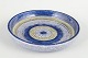 Aldo Londi for Bitossi, dish.Handmade circular ceramic dish with concentric rings and ...