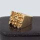 Ejvind Sørensen; Large signet ring in 14k gold with diamond, approx. 0.10 ct. Strong quality. ...