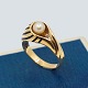 Bernhard Hertz; Ring in 14k gold set with a pearl