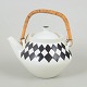Karin Björquist for Gustavsberg, teapot “Svart Ruter”.Classic porcelain teapot with a ...