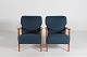Fritz Hansen A/SPair of easy chairs with blue fabric