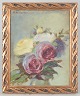 Matilda Meleniewska, oil painting, listed Polish visual artist.Delicate floral still life with ...
