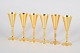 Pierre Forsell for Skultuna, set of six schnapps cups.Set of six elegant gilt brass schnapps ...