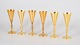 Pierre Forsell for Skultuna, set of six schnapps cups.Set of six elegant gilt brass schnapps ...