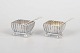 Pair of English sterling silver salt cellars with matching spoons.Elegant ribbed salt cellars ...