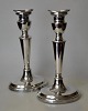 Pair of Danish sterling silver candlesticks, 20th century. Stamped: FTJ Sterling Denmark. ...