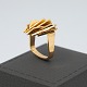 Carl Antonsen; Ring in 14k gold, with a square ring band.  Ring size approx. 49-50.  Stamped ...