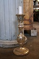 Large antique French mouth-blown 19th century candlestick in Mercury Glass with old patina. ...