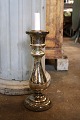 Large antique French mouth-blown 19th century candlestick in Mercury Glass with old patina. ...