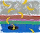 Bredtved, Michael (1959 - ) Denmark: Raining Bananas, 2026. Acrylic on canvas. Verso signed. H: ...