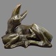 Hugo Liisberg; Bronze figure of a doe with fawn, from L. Rasmussen Bronze Foundry, ...